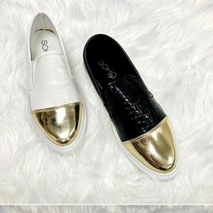 White skin slip on sneaker